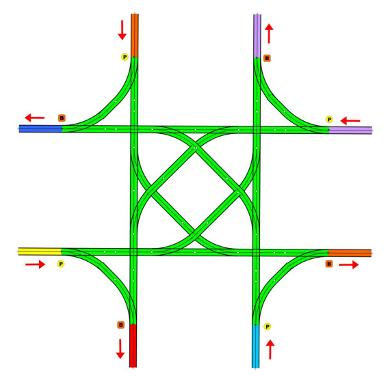 Expanded 4 Way Intersection