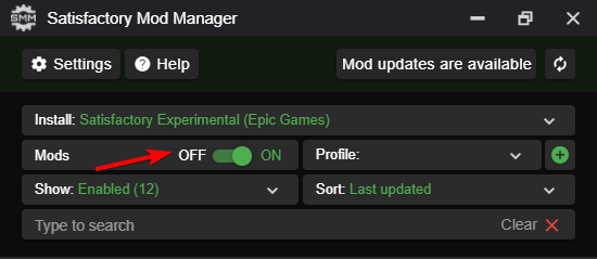 Satisfactory Mod Manager Off Switch