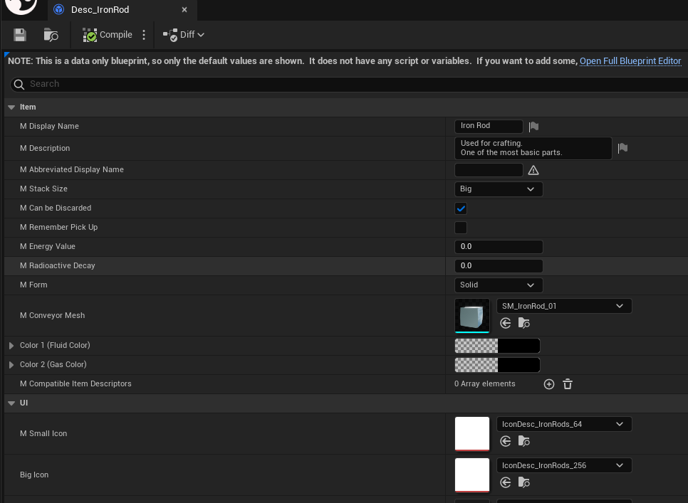 Iron Rod placeholder editor screenshot