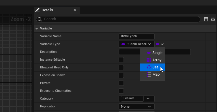 Change type to Set