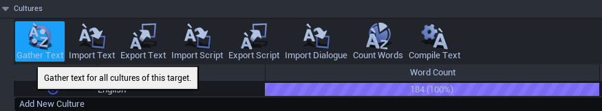Gather Text button