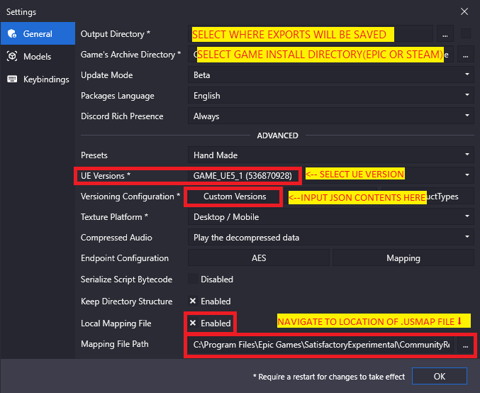 FModel Export Configuration