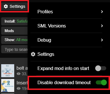 Timeout disable screenshot