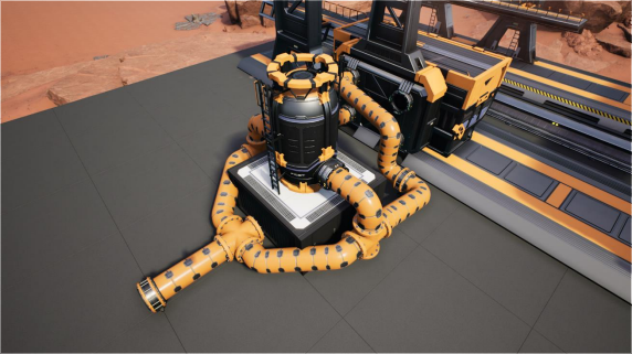 A Fluid buffer for Fluid stations Two pipes coming out of the Station