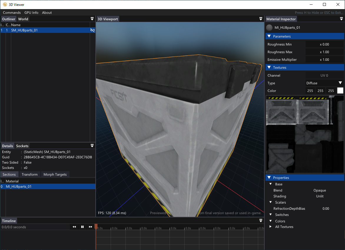 HUB Parts in the FModel 3D Viewer