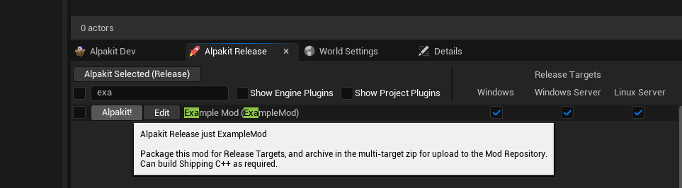 Alpakit Release with Example Mod and SML selected