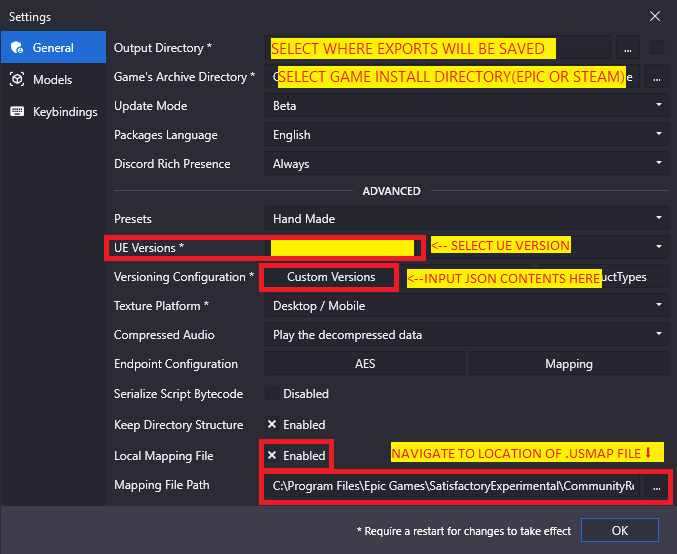 FModel Export Configuration